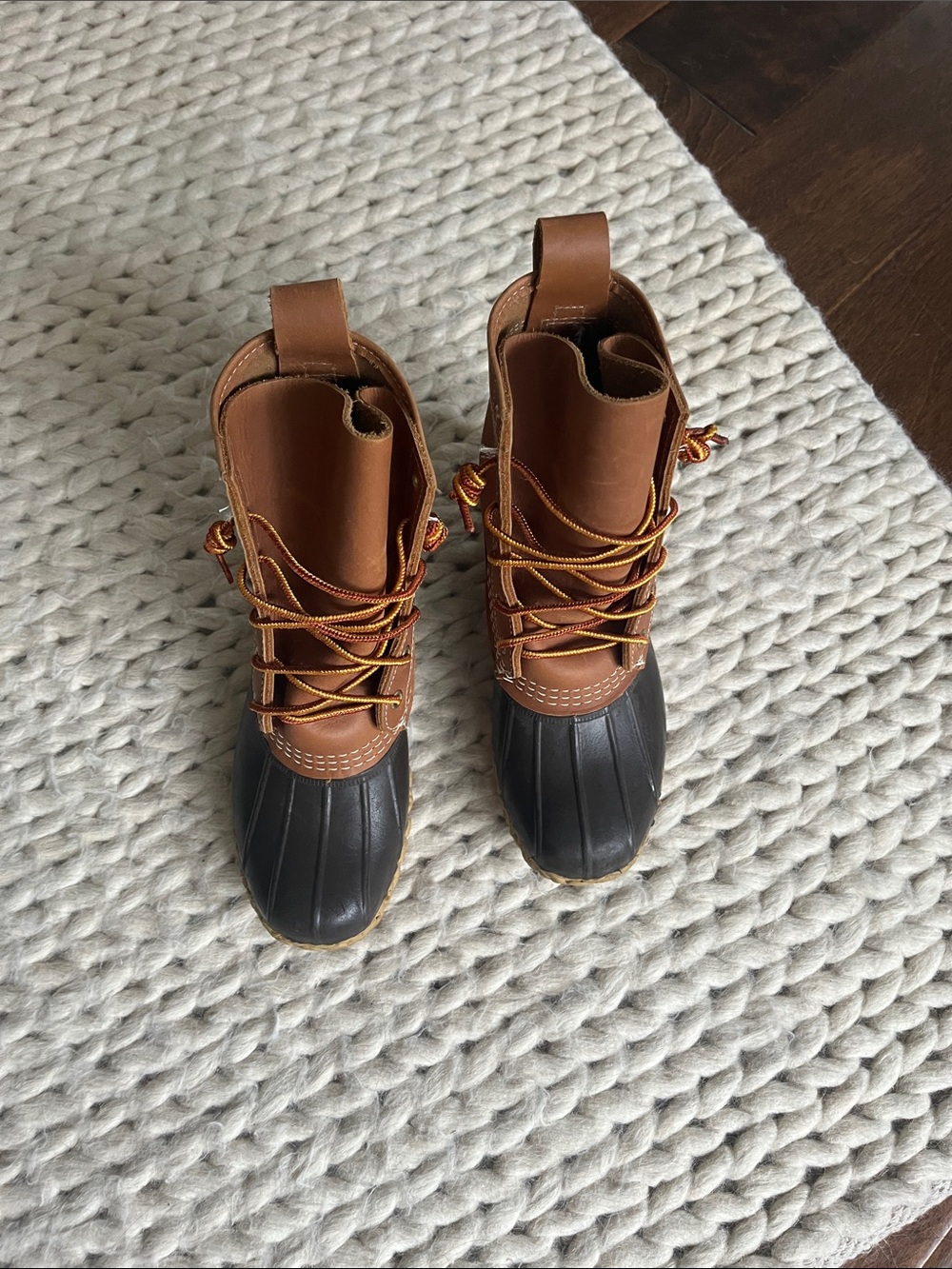 LL Bean Duck Boots - dark brown rubber - NWOT